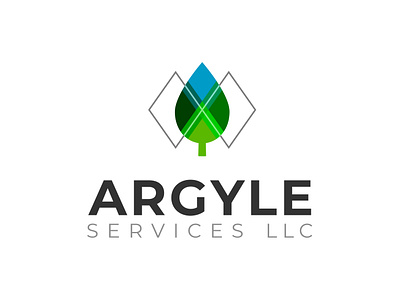 Argyle Services argyle branding design graphic design illustration landscaping logo leaf logo logo small business typography vector