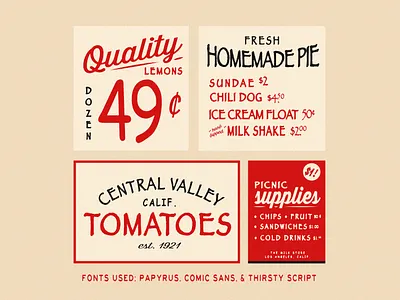 Awful Fonts in Use beth mathews field guide fonts food signage fruit graphic props grocery los angeles market signage restaurant retro sign design signage signs typography vegetables vintage vintage sign vintage type wes anderson