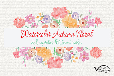 Watercolor Autumn Floral Frame Clipart hydrangea
