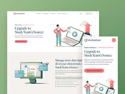 StudyTeam eSource illustration landing page ui ui design web design website