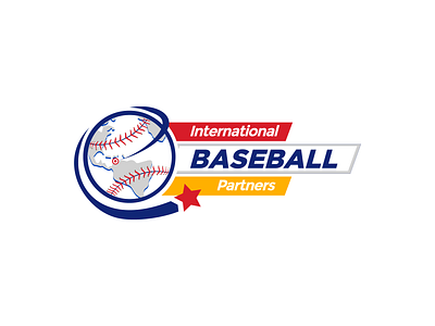 International Baseball Partners ball baseball logo design graphic design illustration international logo logo sports logo typography vector