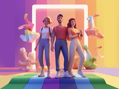 Pride Month | 03 3d animation app branding clean color colorful design graphic design illustration lgbt logo motion graphics people pride queer ui ux vector