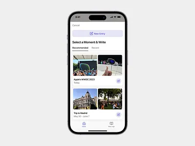 Journal app design apple ios journal mental health minimal modern therapy ui ux write