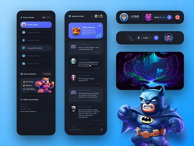 Casino: UI Elements app batman bet betting casino design chat elements gambling game kit graphic design illustration interface logo logotype menu mobile nft platform project web design