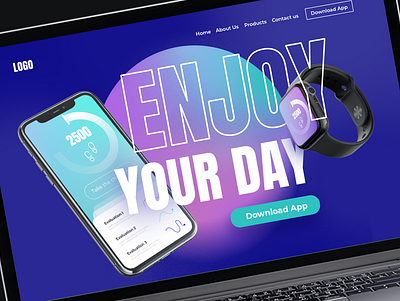 Enjoy your day - ui design - app mobile and landing page app mobile design landing page ui ux design