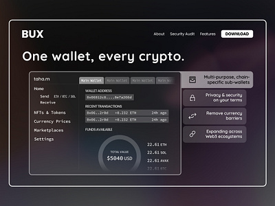 Universal Crypto Wallet branding crypto design eth ui ux wallet web