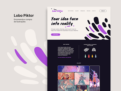 Lobo Piktor branding design graphic design illustration landingpage ui ux