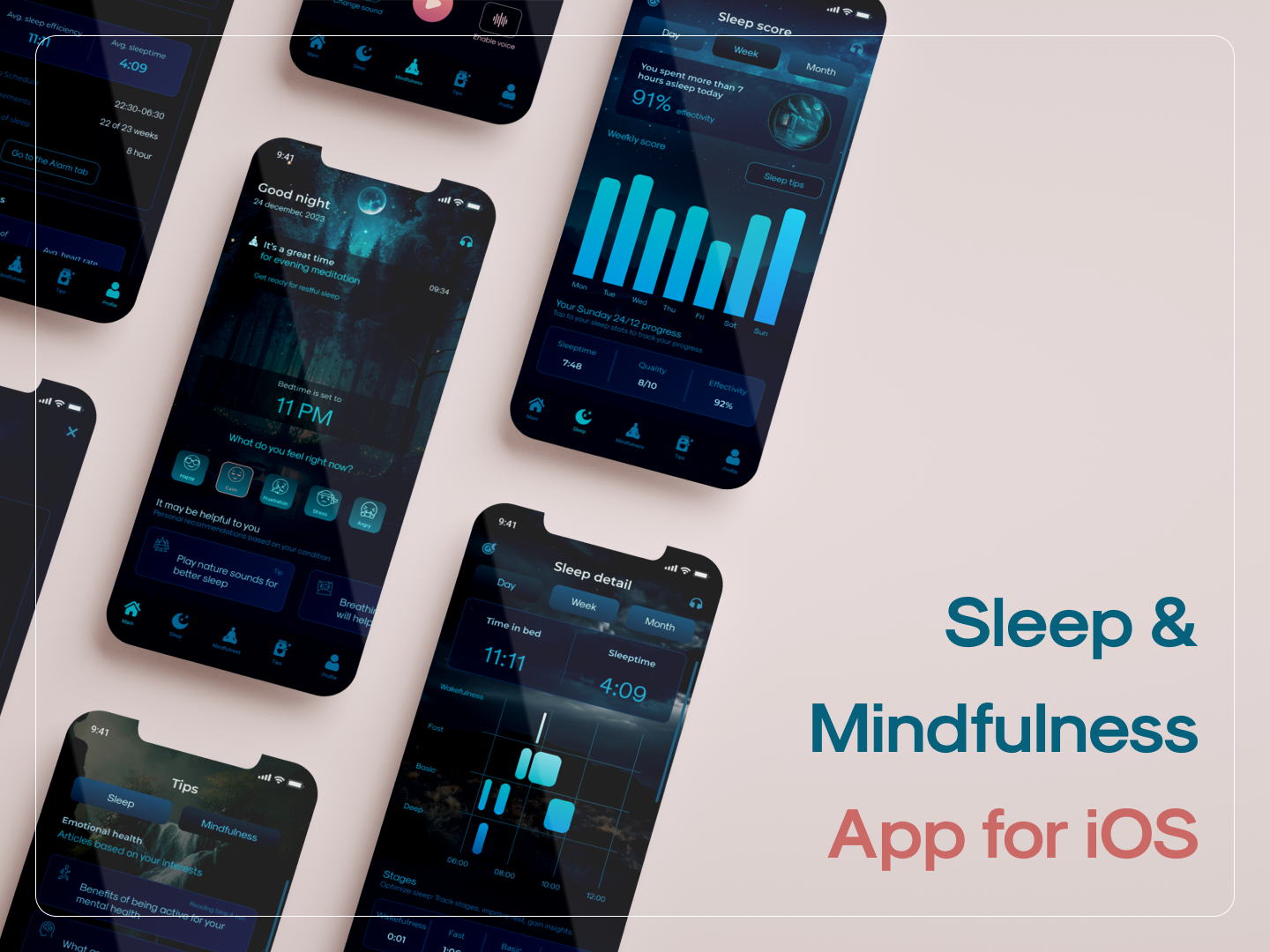 Mobile App for good sleep and mental health by aPolR on Dribbble