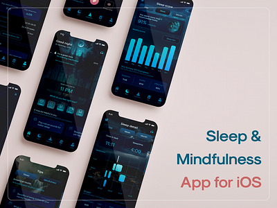 Mobile App for good sleep and mental health health app ios app mental health mindfulness app sleep sleep app ui