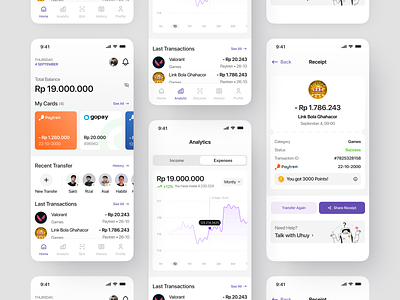 Wallets - Finance App app app design bank banking clean credit card finance finance app financial fintech minimal mobile mobile design money payment receipt transactions ui ux wallet