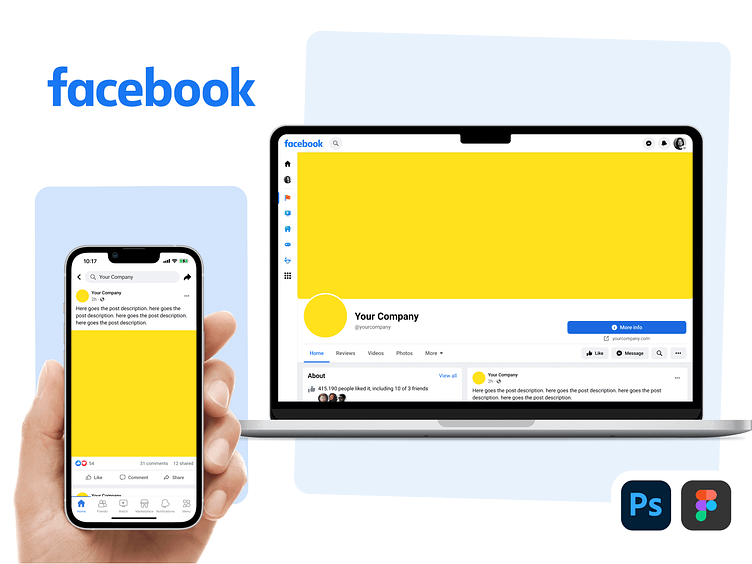 facebook page layout psd