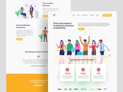 Protalent Website b2b branding business company design expert illustration landing page optimization product sass ui uidesign uiux website