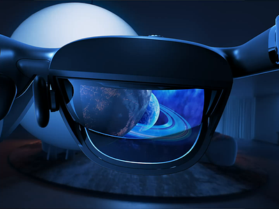 Spacial Computing demo for Viture 3d animation ar bedroom blue branding c4d computing glasses illustration liense motion night planet ring space spacial vr xr
