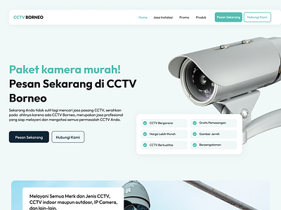 CCTV landing page cctv ui ux web design