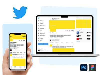 Twitter Branding Mockups | Figma | PSD figma photoshop prototype psd social media branding kit social media figma template social media mockup social media photoshop template social media template twitter twitter app twitter banner template twitter header twitter interface twitter mobile app twitter mockup twitter posts template twitter template twitter timeline twitter ui