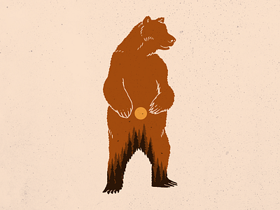 grizzly bear standing drawing