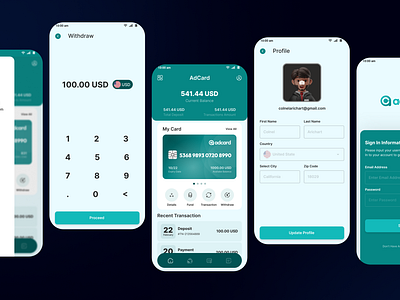 AdCard - Virtual Credit Card Platform adcard android appdevs appdevsx application design ewallet full solution ios landing page mobile banking mobile wallet money transfer remittance template ui user experience user interface ux web
