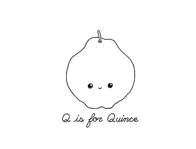 Day 107-365 Q is for Quince 365project cute handlettering illustration ink kawaii quince