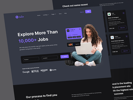 Job Portal Landing Page designs, themes, templates and downloadable ...