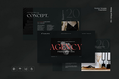 Agency Portfolio PowerPoint Template #1 app branding design graphic design illustration logo typography ui ux vector