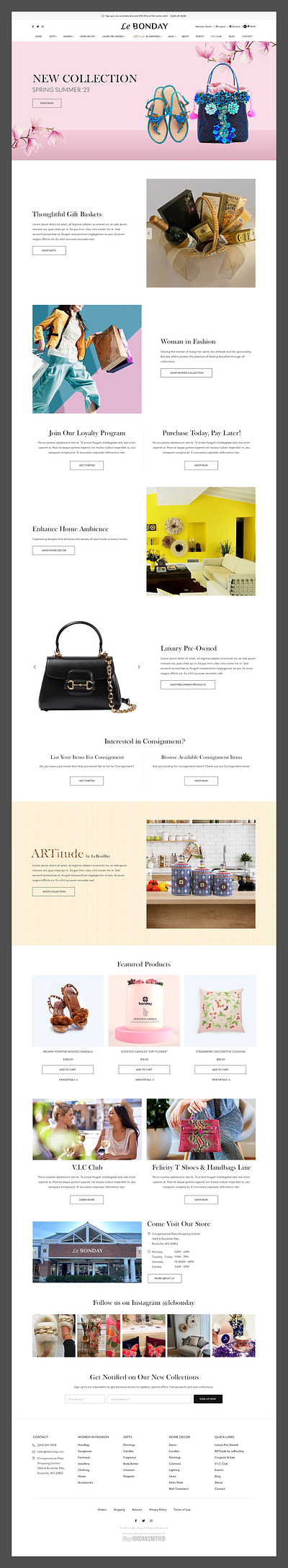 Lebonday // Web Design e commerce ecommerce web design fashion gift home decor interior retail retail web design spring summer woman