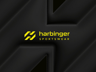 Harbinger Sportswear bold brand branding clean dynamic fitness h harbinger identity logo logodesign mark minimal modern movement n nagativespace simple sportswear strength