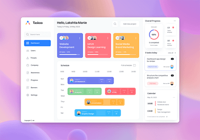 Task management dashboard company dashboard dashboard design design graphic design task management team task update ui ux