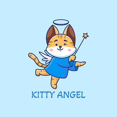 Kitty Angel animal cartoon cat design graphic design illustration kitty vector