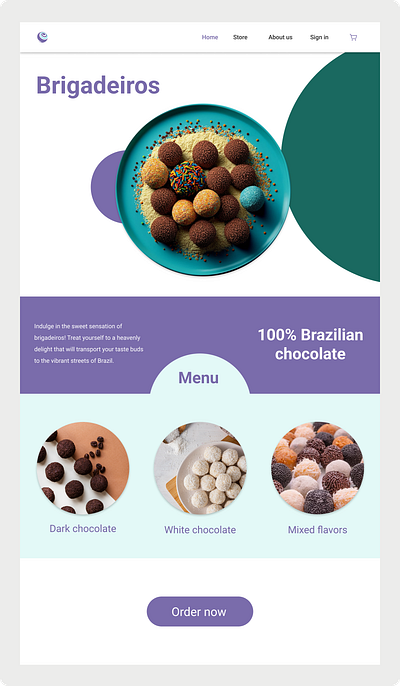 Day 5 of 30 - Brigadeiro landing page concept brigadeiro chocolate ui web