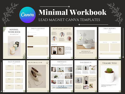 Minimal Workbook – Lead Magnet Canva Template canva canva app canva designs canva users template workbook