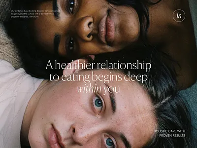 Website for eating disorder treatment consultancy branding care design graphic design healthcare landing page mental health photo visual website