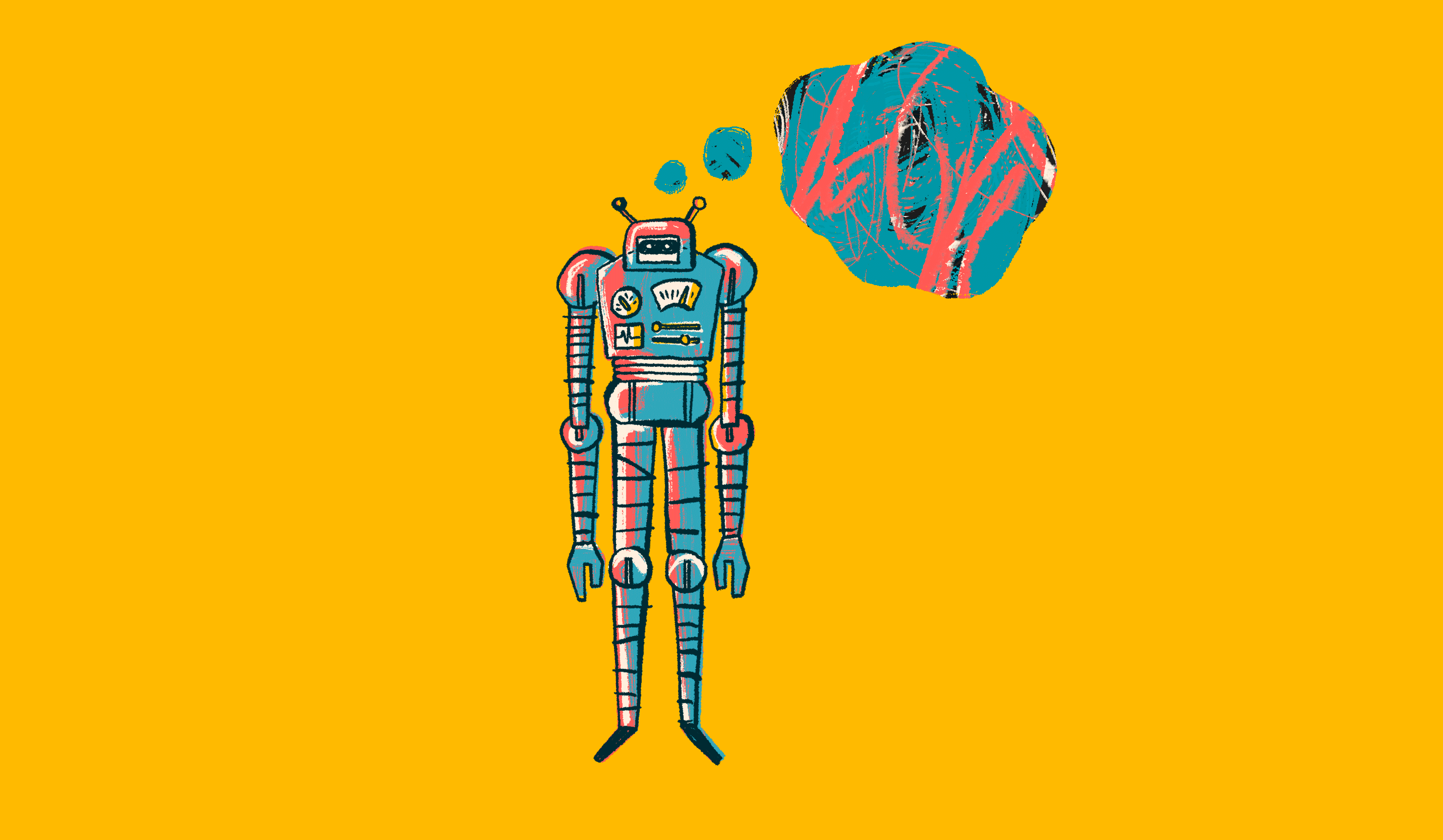 Robot Thought design illustration procreate