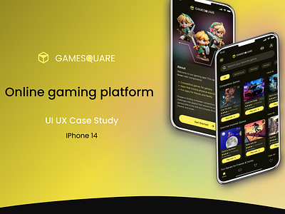 GAMESQUARE_Online Gaming Platform_UI UX Design case study challenge gamesquare gaming app ia mobile ui prototype ui user flow ux