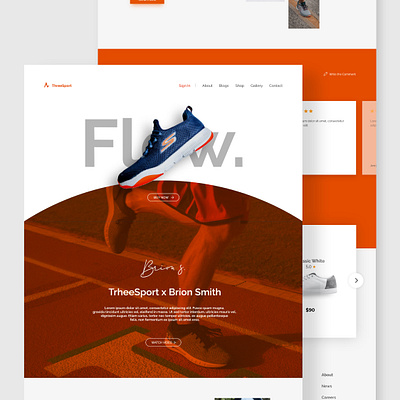 ThreeSport's Landing Page app branding comm design ecommerce website graphic design landing page logo sport website typography ui ux web design