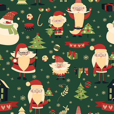 Merry Christmas and Happy New Year Seamless Pattern design graphic design