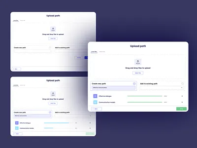 Upload files admin admin ui category dashboard drop green panel progress progress bar select tablet ui uiux upload ux uxui
