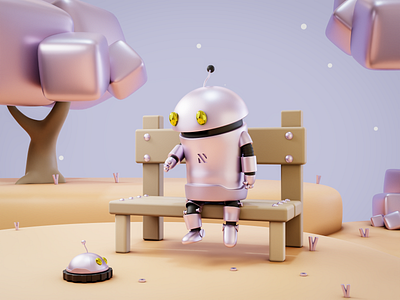 Little Robot 3D 3d art ben hatke blender cartoon design illustration isometric little robot render