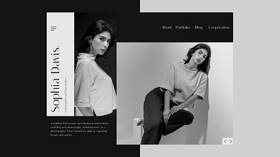 Fashion Model & Photographer Web Portfolio dark design fashion graphic design hero illustration logo photographer portfolio resume ui web portfolio