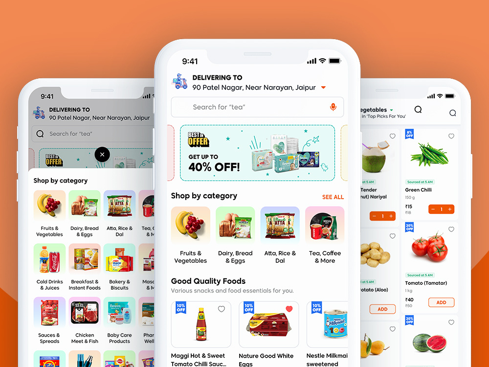 UI UX for Grocery App by Vishnu Gupta on Dribbble