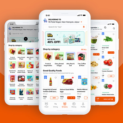 UI UX for Grocery App app ui design dribbble food delivery app grocery app mobile app online food app online food delivery app online grocery app ui design uiux ux design
