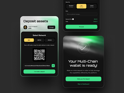 Multi-Chain wallet app binance bitcoin bnb crypto cryptocurrency design ios mobile ui ux wallet web3 webapp website