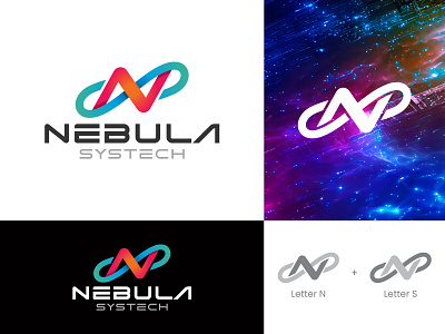 Nebula Systech - Branding for IT services company beautiful brand branding concept creative cybersecurity design graphic design identity innovative it letter n letter s logo nebula professional solution systech tech technology