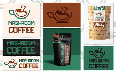 Mushroom Coffee LOGO branding clean logo coffee graphic design graphicdesign illustration logo logodesign logotype mockup
