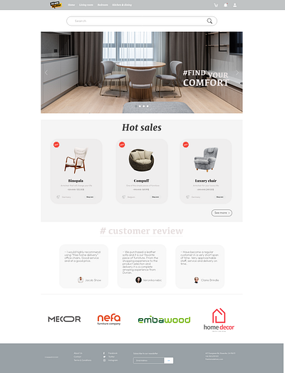 Mini E-commerce of Furniture design e commercial inspirational mini design ui web design