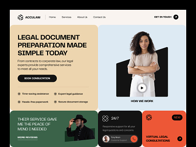 Legal Service Website bold cards clean creative grid hero landing law legal service startup web design website