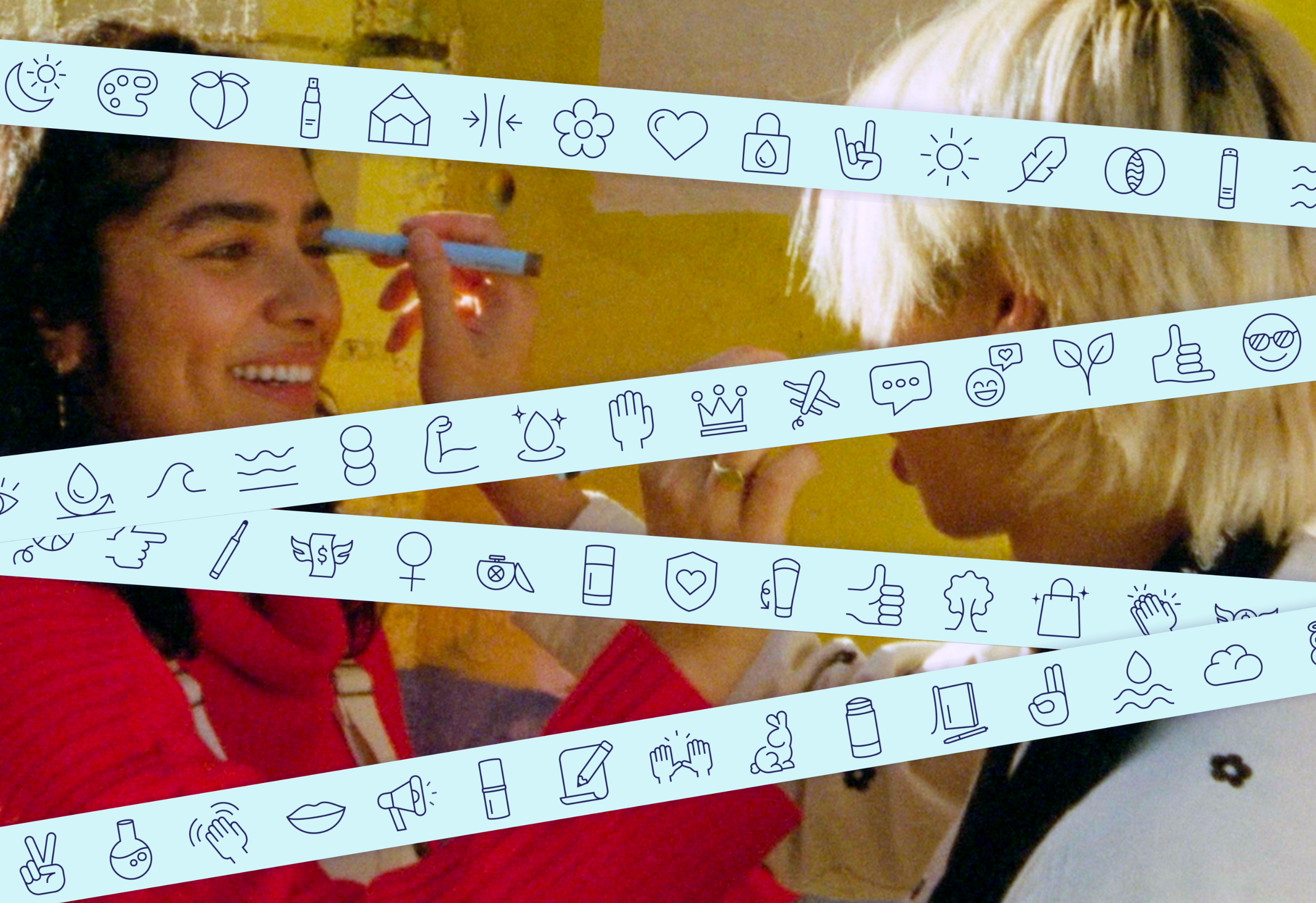 Alleyoop Iconography beauty branding bubbly flat fun icon icon set icon system iconography line minimal monoweight packaging simple skincare ui vector visual identity