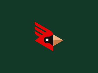 Cardinal bird bird brand branding cardinal design elegant flat graphic design illustration logo logo design logotype mark minimalism minimalistic modern sign