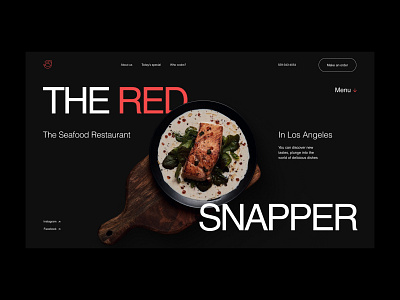 Seafood restaurant / home page branding cafe design dinner eating food and drink food delivery food order food web kitchen landing lunch main page restaurant seafood typography ui ux uxui web design