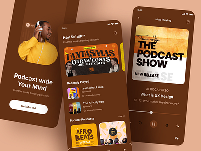 Podcast Mobile App Design app app design design figma hello dribbble ios ios app mobile mobile app mockup podcast podcast app podcasting trendy ui uiux