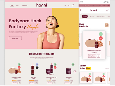 Landing page for Cosmetics E-Commerce 3d animation audit branding clean daskboard design ecommerce grafic graphic design home page landing page logo luxury motion graphics saas simpel skincare ui ux